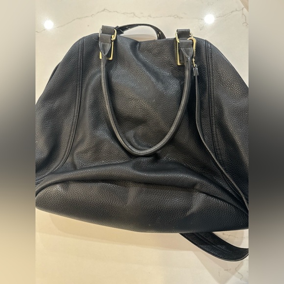 Steve Madden Large Crossbody Satchel-Grey & Black Leather Color blocking - Picture 3 of 8